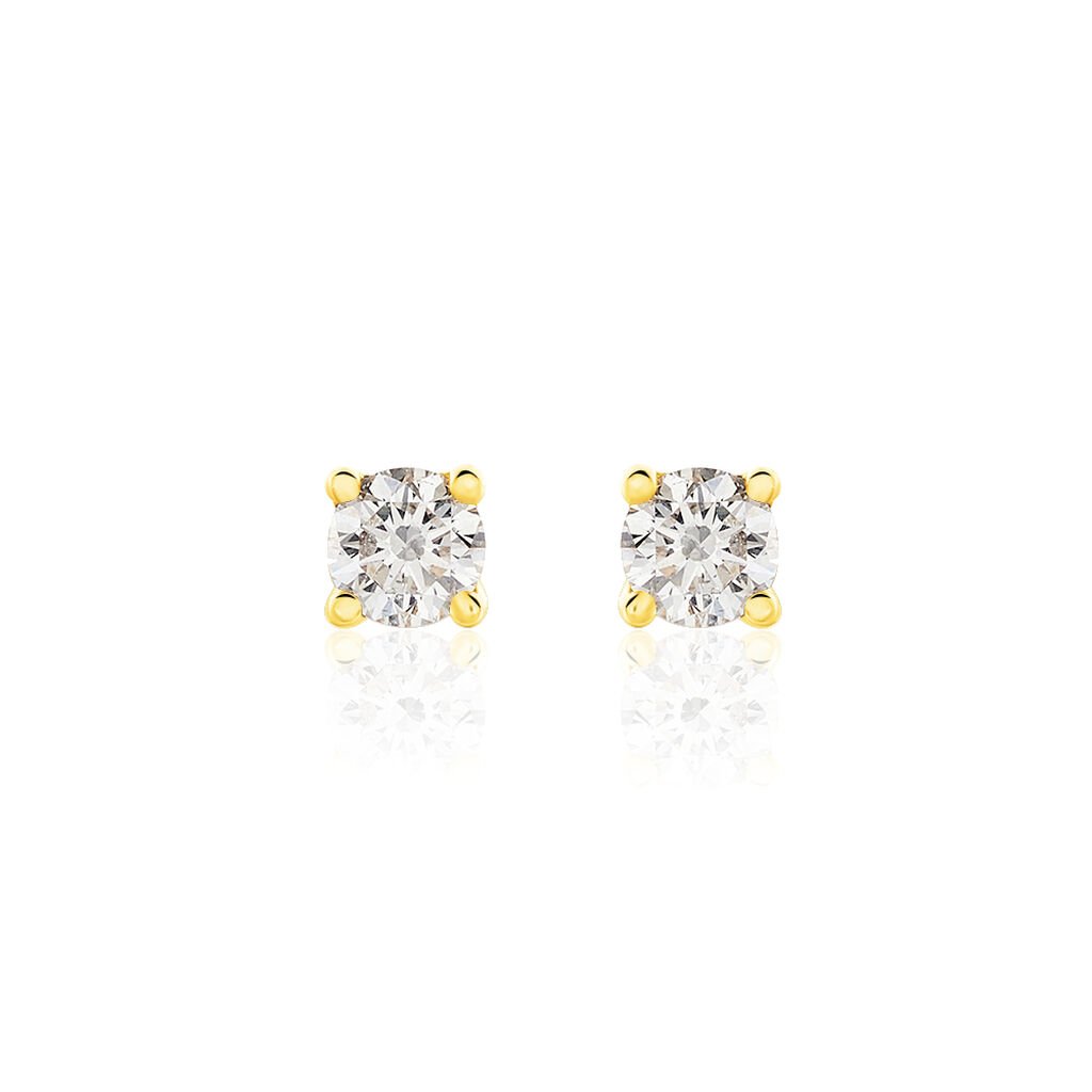 Boucles D'oreilles Puces Victoria Or Jaune Diamant - Clous d'oreilles Femme | Histoire d&rsquo;Or