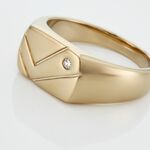 Chevali&egrave;re Plaqu&eacute; Or Jaune Gyorgy Oxyde De Zirconium - Bagues solitaires Homme | Histoire d&rsquo;Or