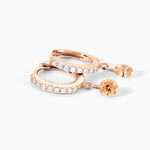 Creoles Rion Argent Rose Oxyde De Zirconium - Boucles d'oreilles cr&eacute;oles Femme | Histoire d&rsquo;Or