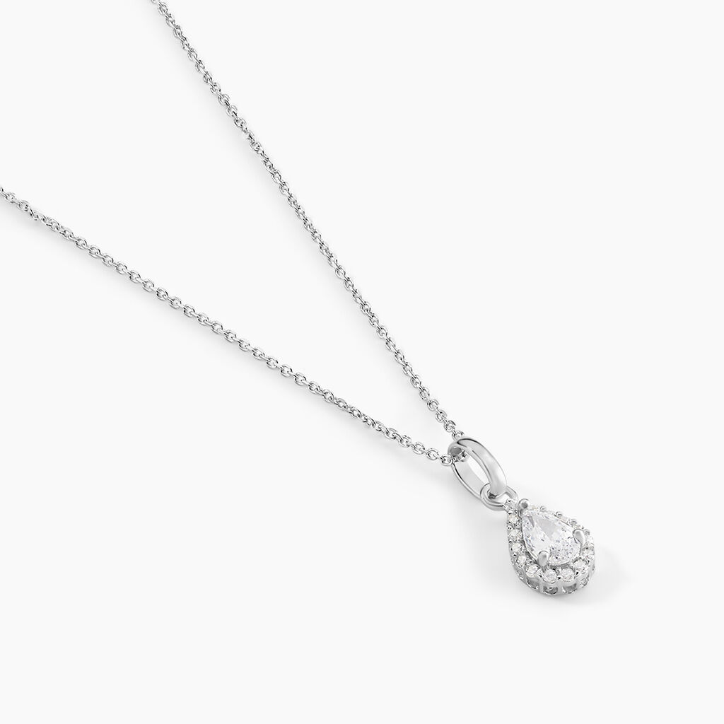 Collier Silvette Argent Blanc Oxyde De Zirconium - Colliers fantaisie Femme | Histoire d’Or