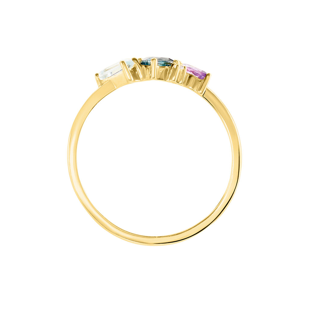 Bague Printemps Pr&eacute;cieux Or Jaune Topaze Am&eacute;thyste - Bagues solitaires Femme | Histoire d&rsquo;Or