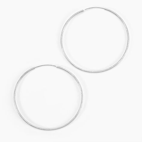 Créoles Argent Blanc Agathe - Boucles d'oreilles créoles Femme | Histoire d’Or
