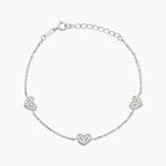 Bracelet Petit Coeur Argent Blanc Oxyde De Zirconium - F&ecirc;te des m&egrave;res Femme | Histoire d&rsquo;Or
