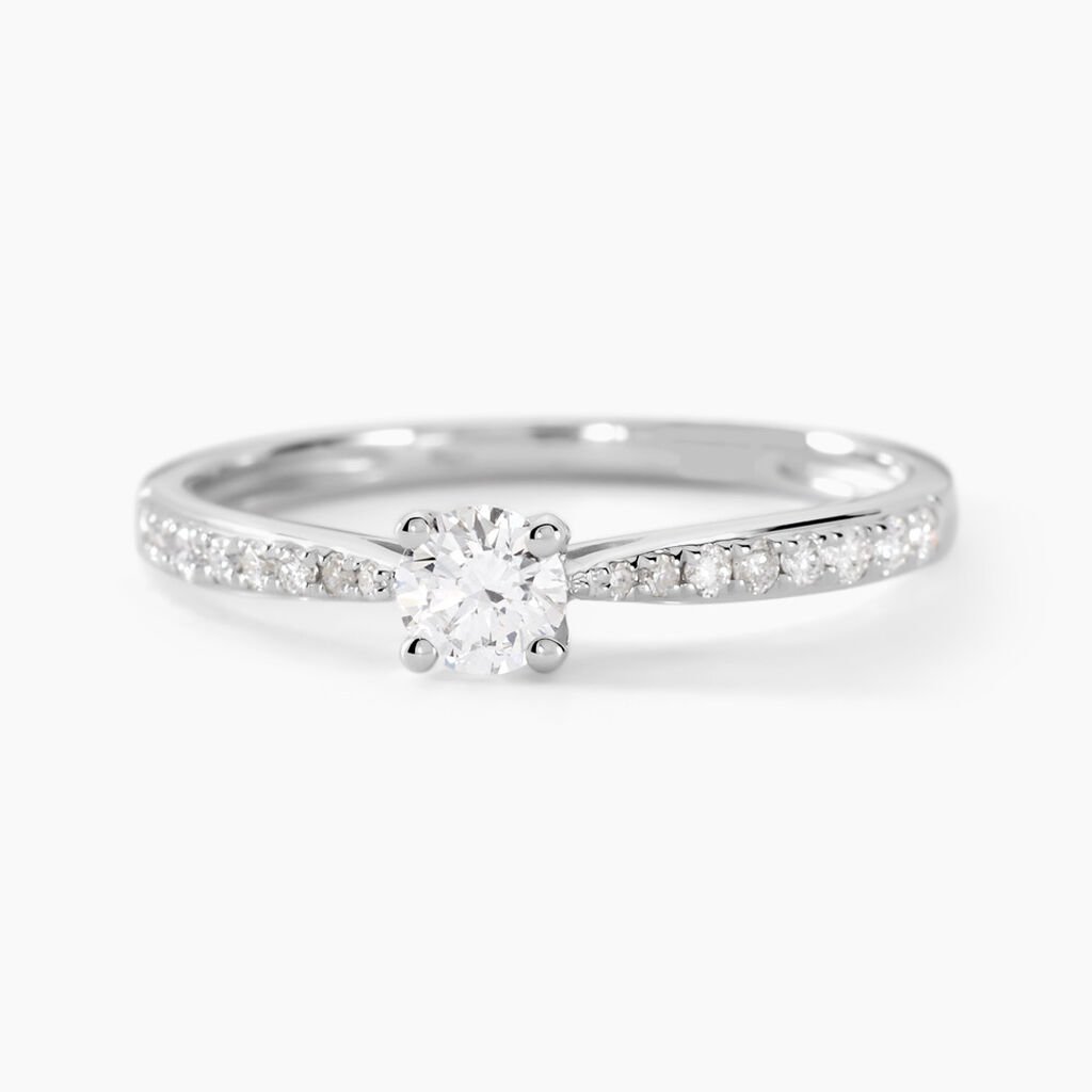 Bague Solitaire Hemera Or Blanc Diamant - Bagues solitaires Femme | Histoire d&rsquo;Or