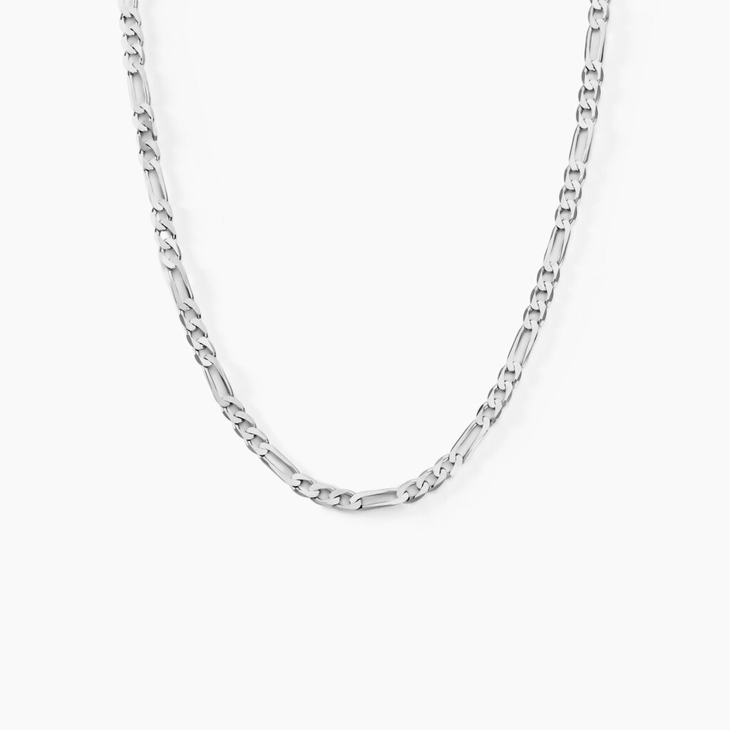 Cha&icirc;ne Vivian Maille Alternee 1/3 Argent Blanc - Chaines Homme | Histoire d&rsquo;Or