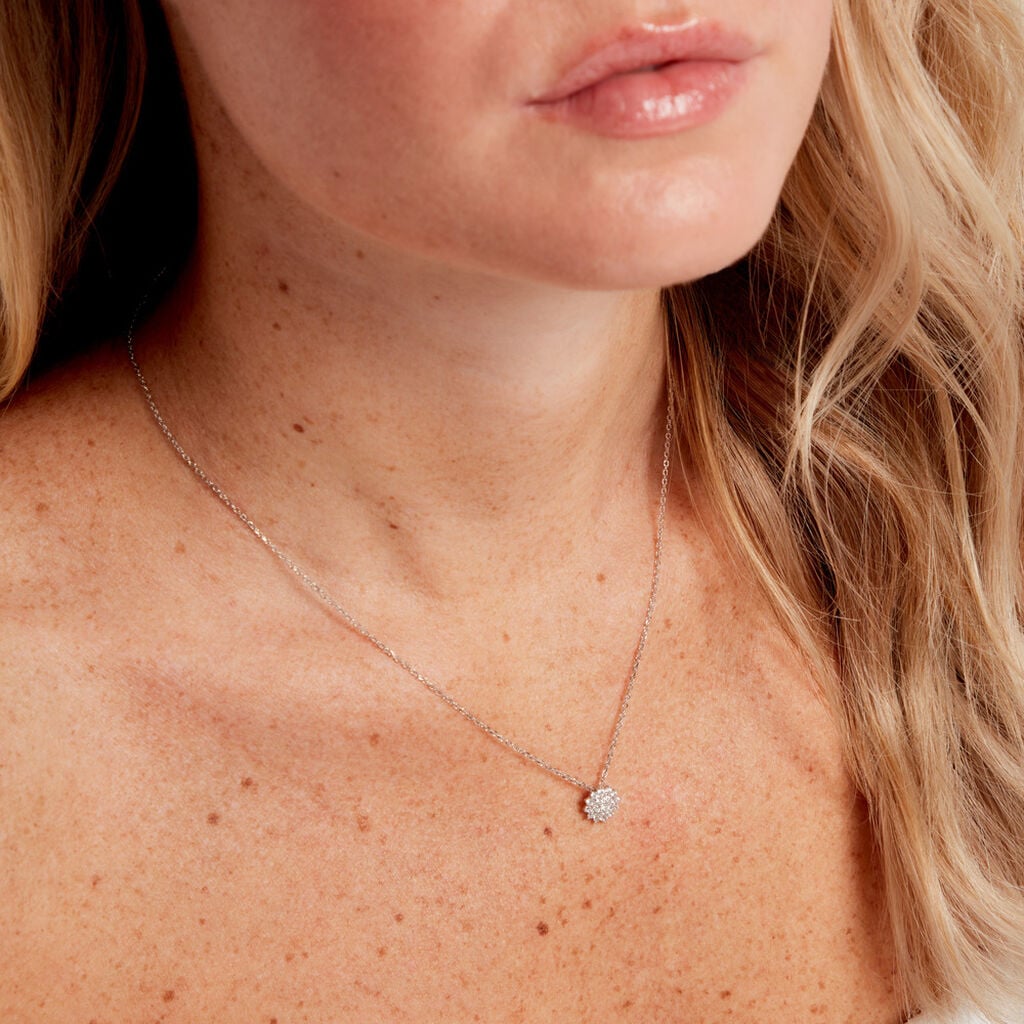 Collier Saria Argent Blanc Oxyde De Zirconium - Colliers fantaisie Femme | Histoire d&rsquo;Or
