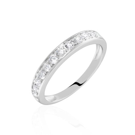 Demi-alliance Or Blanc  Valentine Diamant Synthetique - Bijoux Femme | Histoire d&rsquo;Or