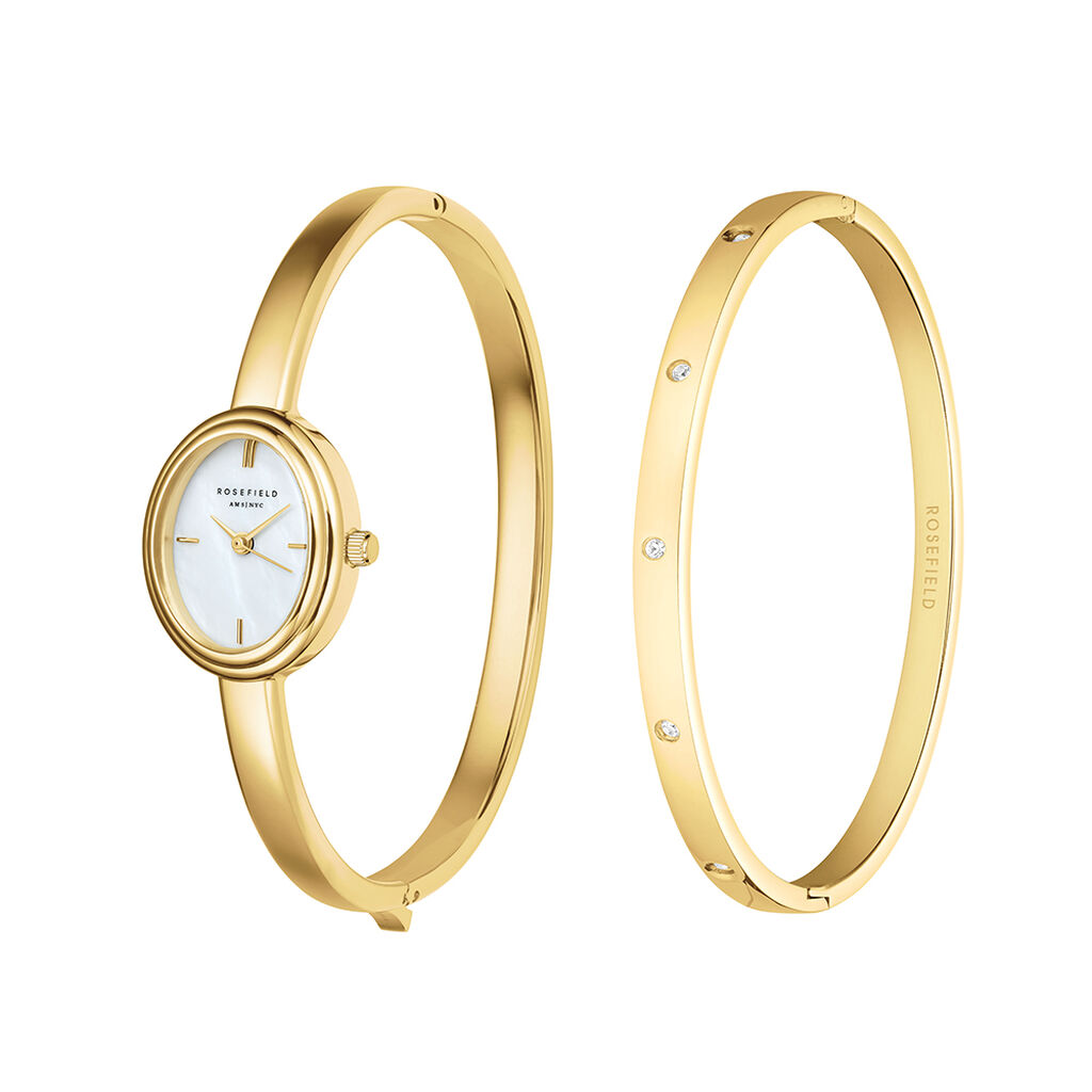Coffret De Montre Rosefield Studio Bangle Nacre Blanche - Montres Femme | Histoire d&rsquo;Or