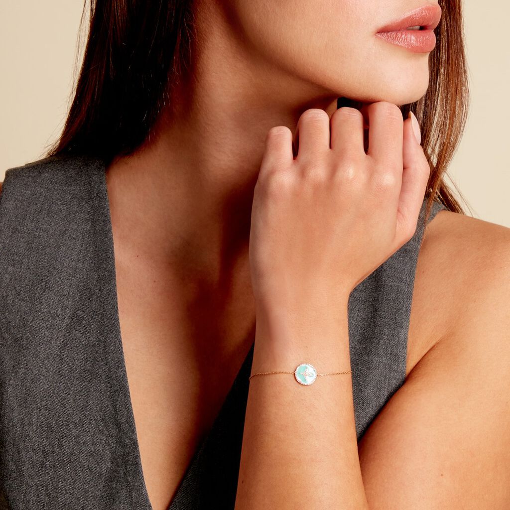 Bracelet Or Jaune Sweet Rosace Oxyde De Zirconium - Bracelets Femme | Histoire d’Or
