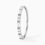 Alliance Taranis Or Blanc Diamant Synth&eacute;tique - Alliances Femme | Histoire d&rsquo;Or