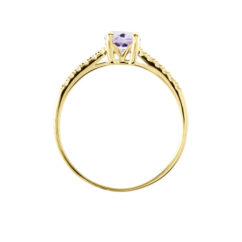 Bague Or Jaune Manon Am&eacute;thyste - Bagues solitaires Femme | Histoire d&rsquo;Or