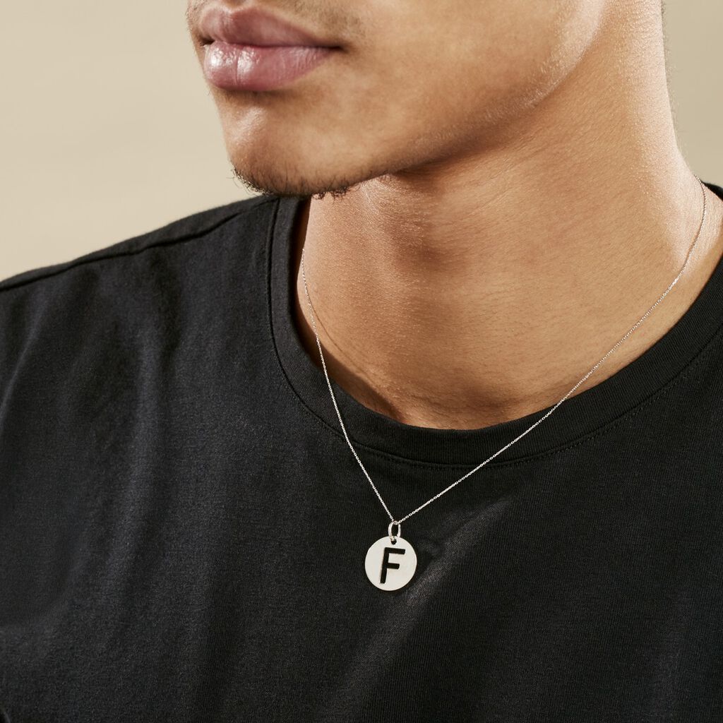 Pendentif Elio F Argent Blanc - Pendentifs Famille | Histoire d’Or