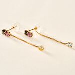 Boucles D'oreilles Pendantes Amaranta Or Jaune Topaze Am&eacute;thyste - Boucles d'oreilles pendantes Femme | Histoire d&rsquo;Or