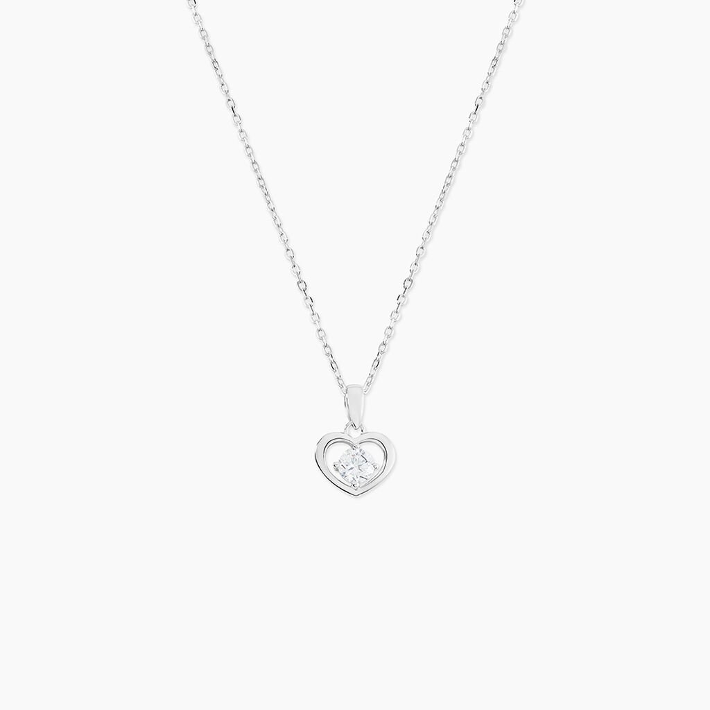 Collier Nalan Argent Blanc Oxyde De Zirconium - Colliers fantaisie Femme | Histoire d&rsquo;Or