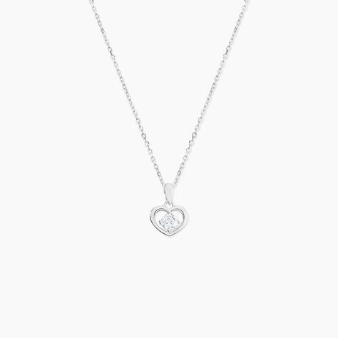 Collier Nalan Argent Blanc Oxyde De Zirconium - Colliers fantaisie Femme | Histoire d&rsquo;Or