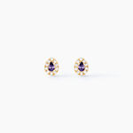 Boucles D'oreilles Puces Agostinho Or Jaune Oxyde De Zirconium - Clous d'oreilles Femme | Histoire d&rsquo;Or