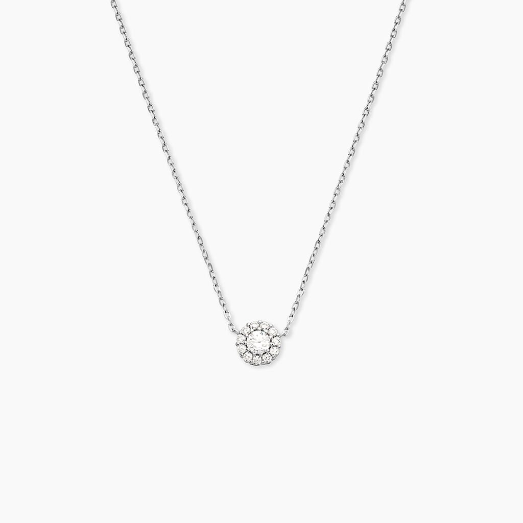 Collier Swanny Argent Blanc Oxyde De Zirconium - Colliers fantaisie Femme | Histoire d&rsquo;Or