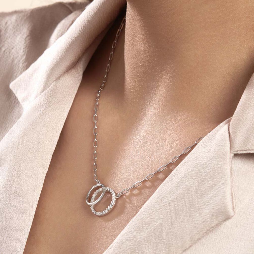 Collier Isabel Argent Blanc Oxyde De Zirconium - Colliers fantaisie Femme | Histoire d’Or