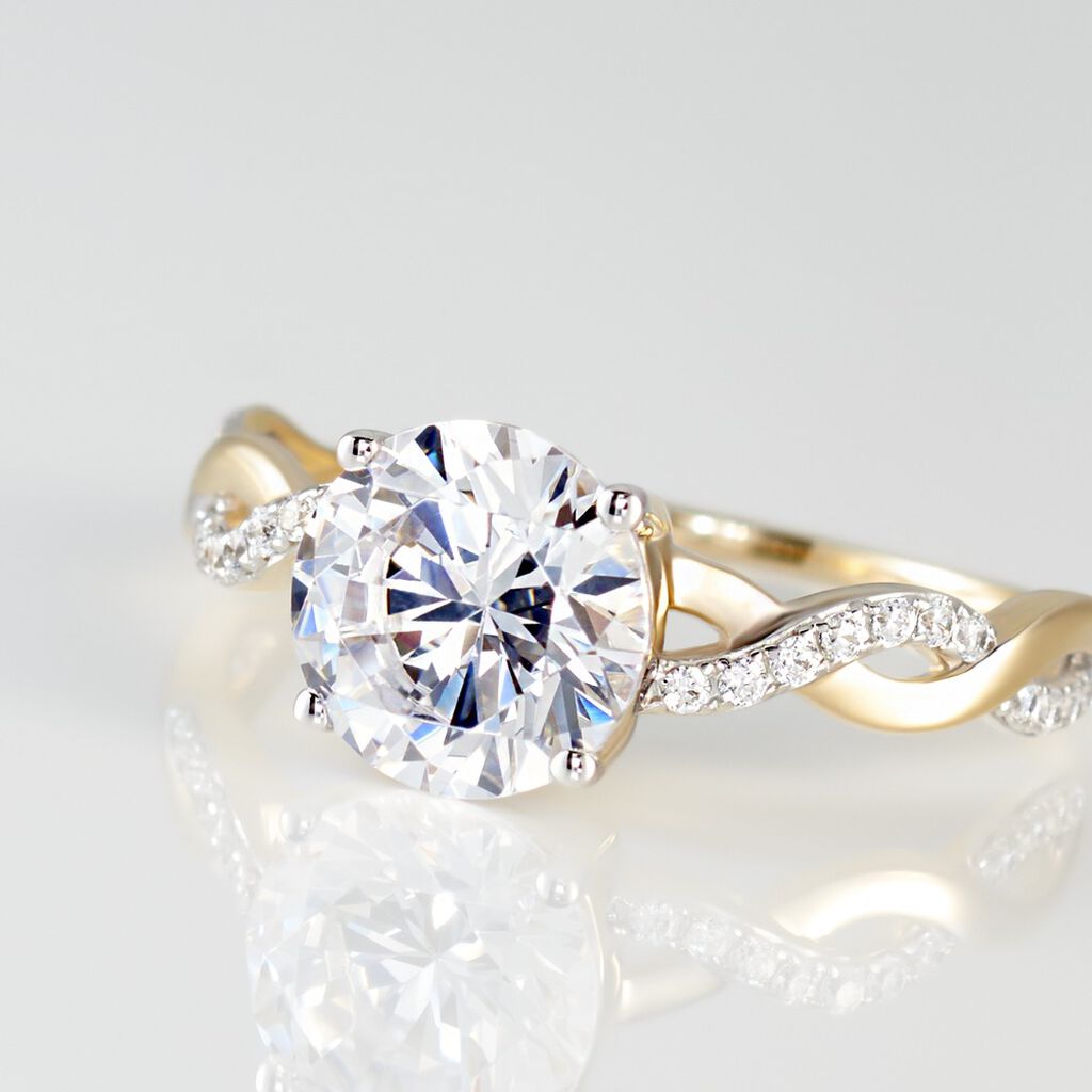 Bague Solitaire Caralyn Or Jaune Oxyde De Zirconium - Bagues solitaires Femme | Histoire d&rsquo;Or