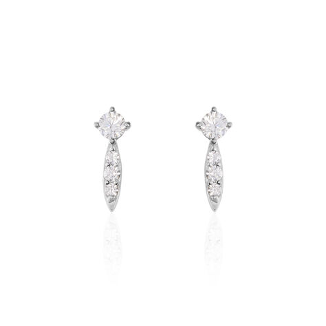 Boucles D'oreilles Puces Bormana Argent Blanc Oxyde De Zirconium - Boucles d'oreilles fantaisie Femme | Histoire d&rsquo;Or