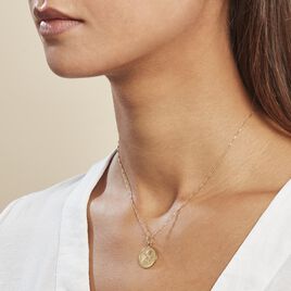 Pendentif Ange Rond Or Jaune - Pendentifs Baptême Famille | Histoire d’Or