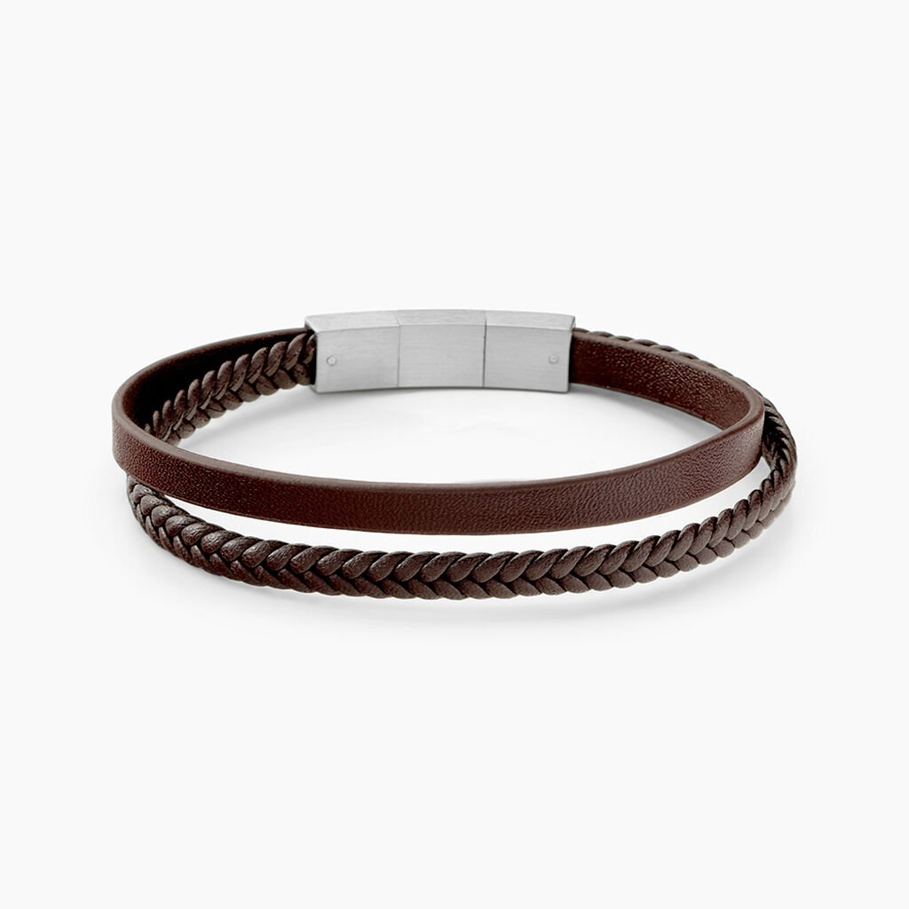 Bracelet Jourdan Cuir De Vache Marron - Bracelets Homme | Histoire d&rsquo;Or