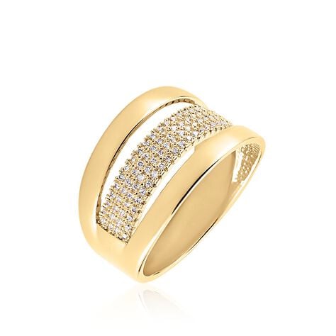 Bague Adelicia Plaqu&eacute; Or Jaune Oxyde De Zirconium - Bagues avec pierre Femme | Histoire d&rsquo;Or