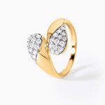 Bague Nadjet Argent Dor&eacute; A L'Or 750/1000 Oxyde De Zirconium - Bagues avec pierre Femme | Histoire d&rsquo;Or