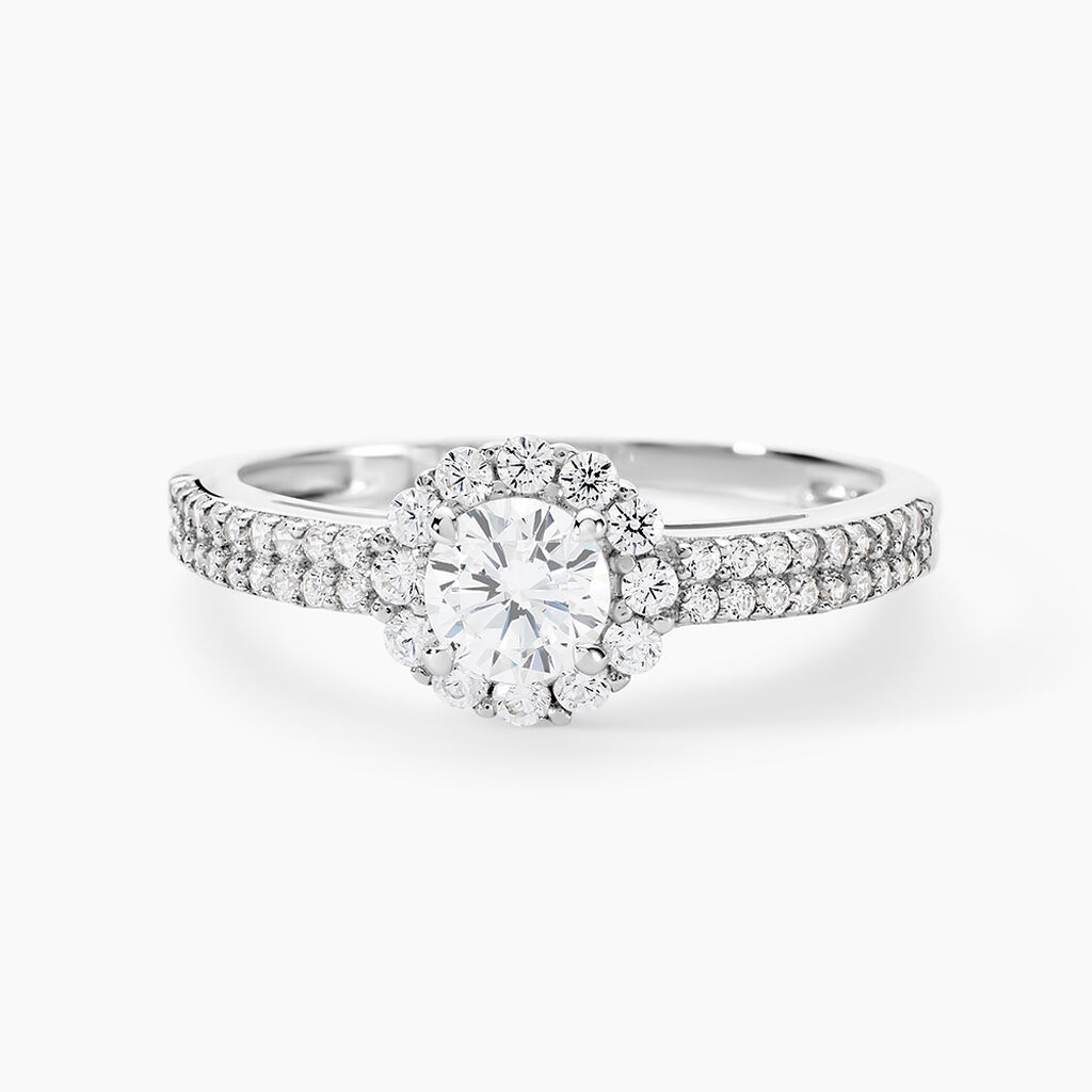 Bague Solitaire Fathima Or Blanc Oxyde De Zirconium - Bagues solitaires Femme | Histoire d’Or