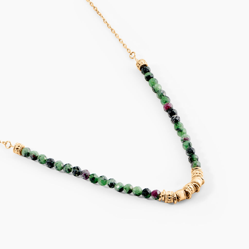 Collier Manua Plaqu&eacute; Or Jaune Pierre D'imitation - Colliers Femme | Histoire d&rsquo;Or