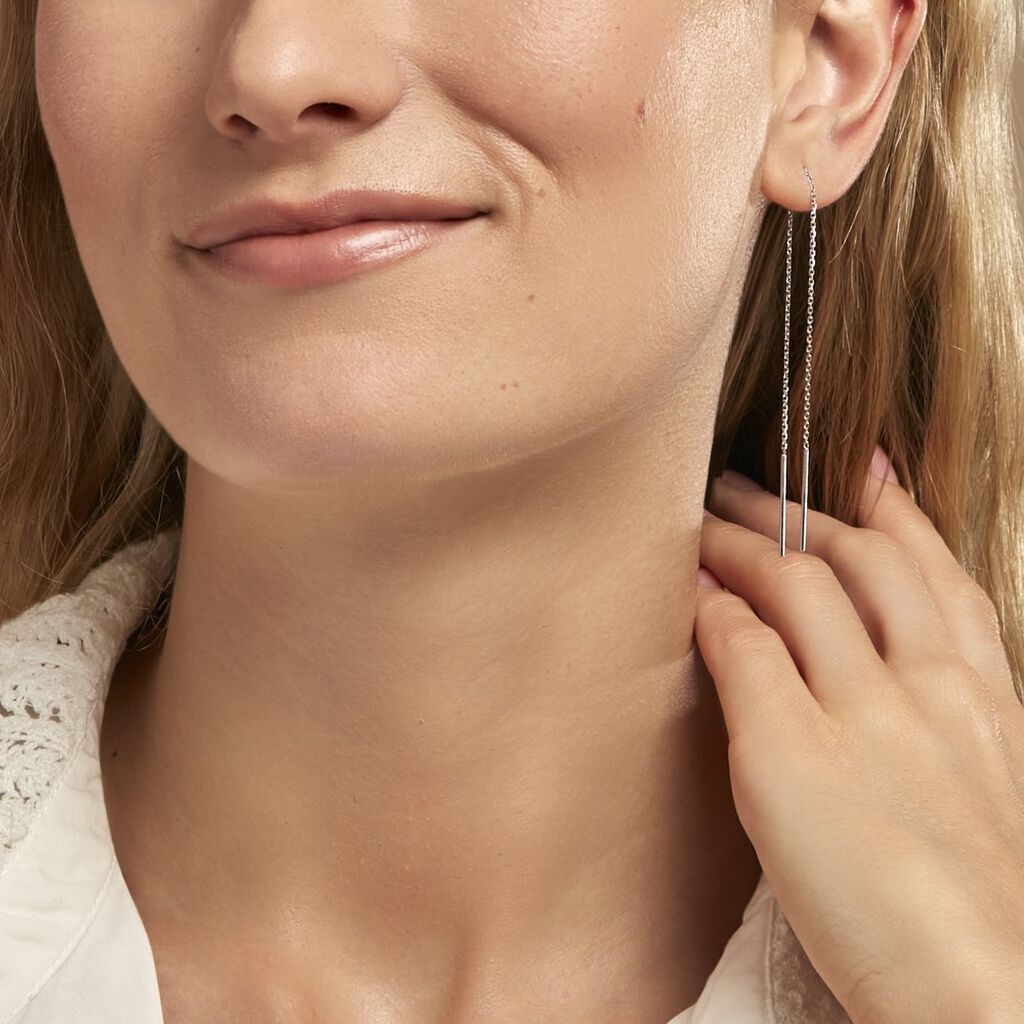 Boucles D'oreilles Pendantes Java Argent Blanc - Boucles d'oreilles fantaisie Femme | Histoire d’Or