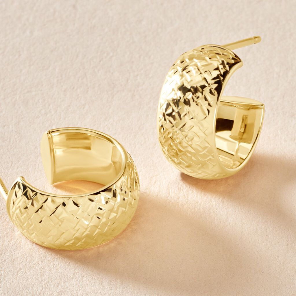 Créoles Shiny Or Jaune - Boucles d'oreilles créoles Femme | Histoire d’Or
