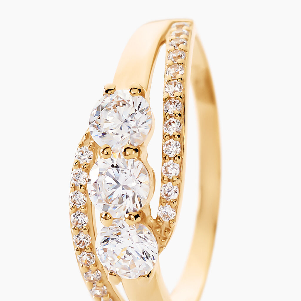 Bague Comete Or Jaune Oxyde De Zirconium - Bagues avec pierre Femme | Histoire d’Or