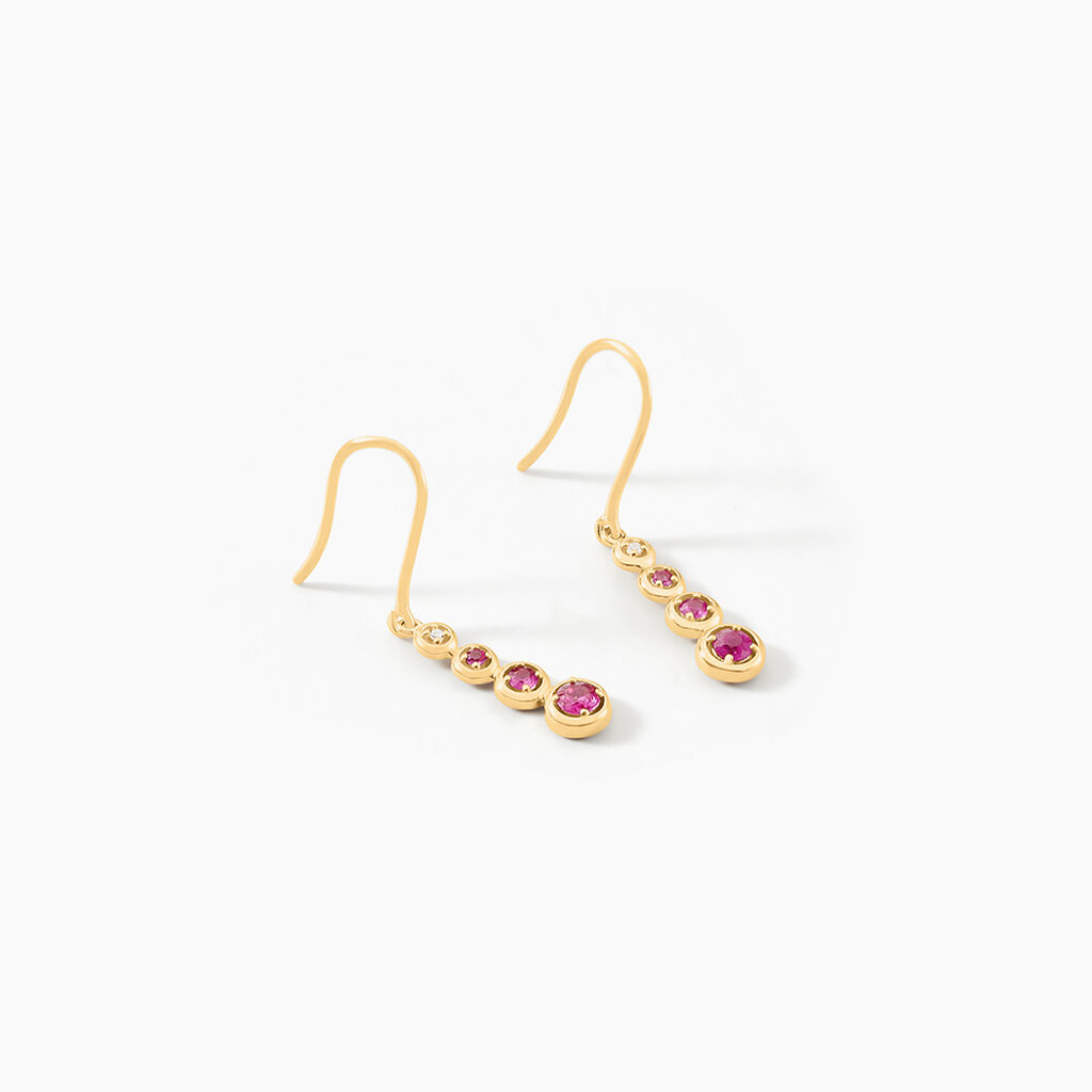 Boucles D'oreilles Pendantes Josephine Or Jaune Rubis - Boucles d'oreilles pendantes Femme | Histoire d’Or