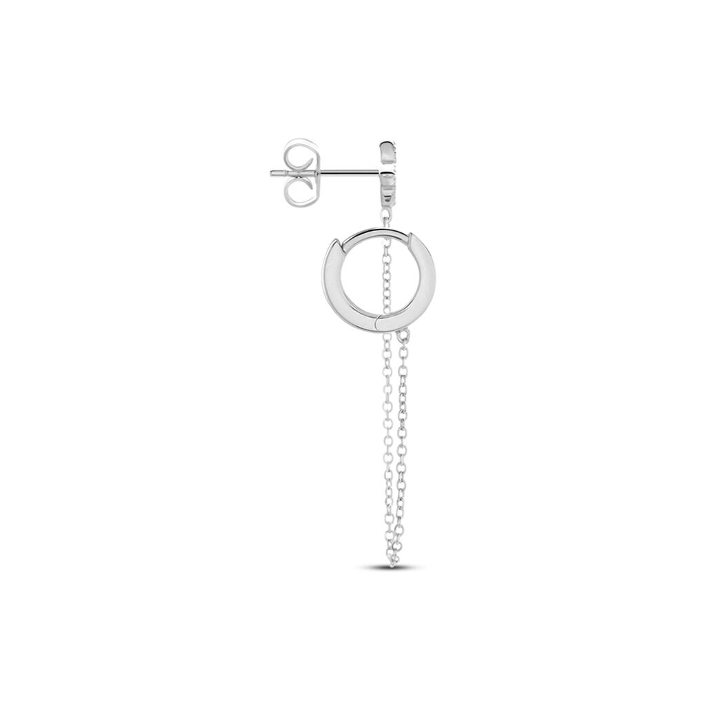 Bijou D'oreille Unitaire Argent Blanc Gosse Oxydes De Zirconium - Boucles d'oreilles fantaisie Femme | Histoire d’Or