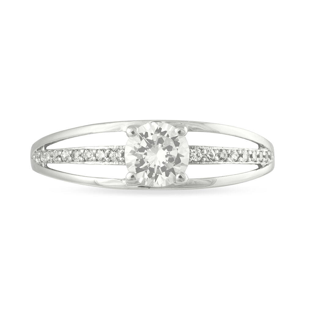 Bague Nevae Or Blanc Oxyde De Zirconium - Bagues solitaires Femme | Histoire d’Or