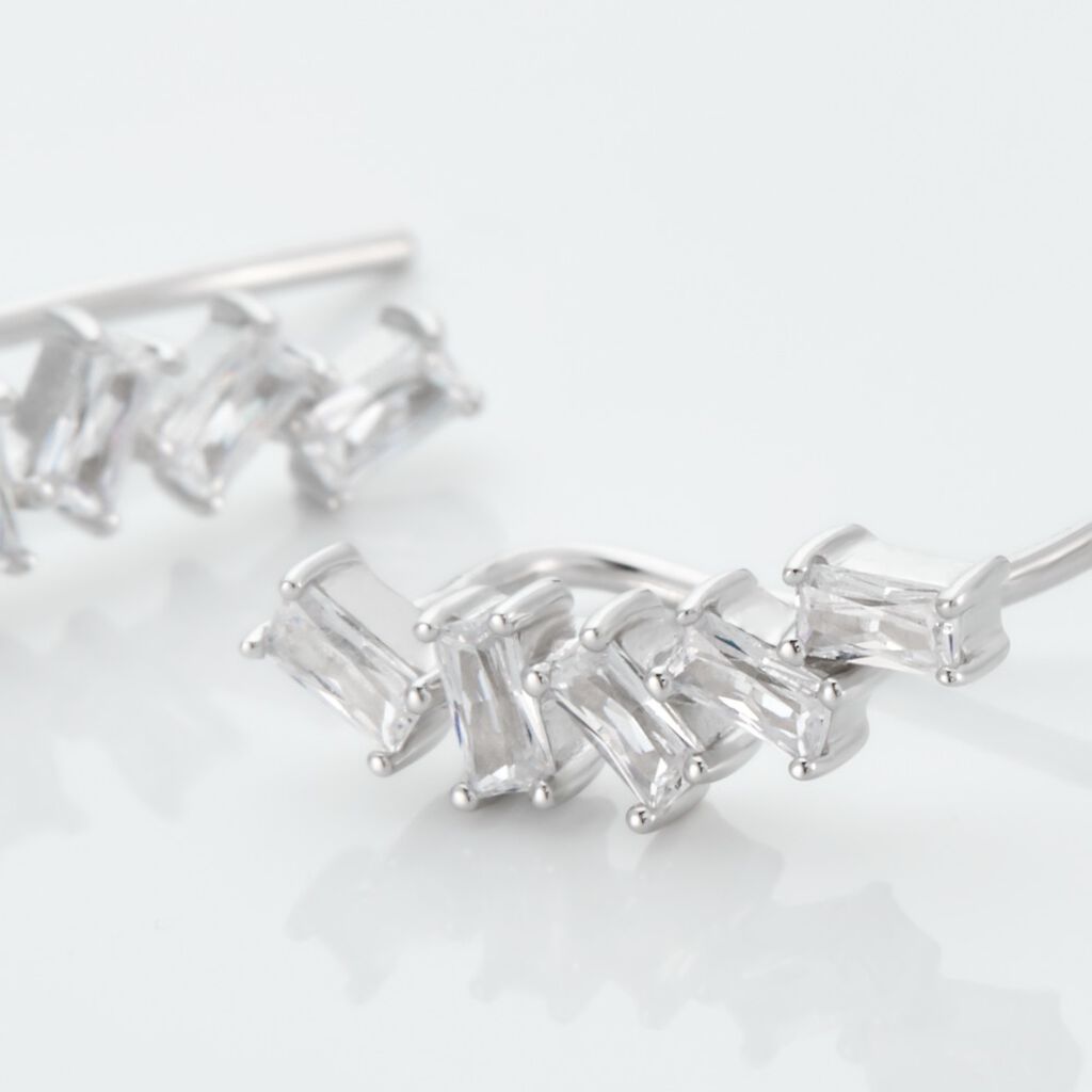 Boucles D'oreilles Grimpantes Adonia Argent Blanc Oxyde De Zirconium - Boucles d'oreilles fantaisie Femme | Histoire d&rsquo;Or