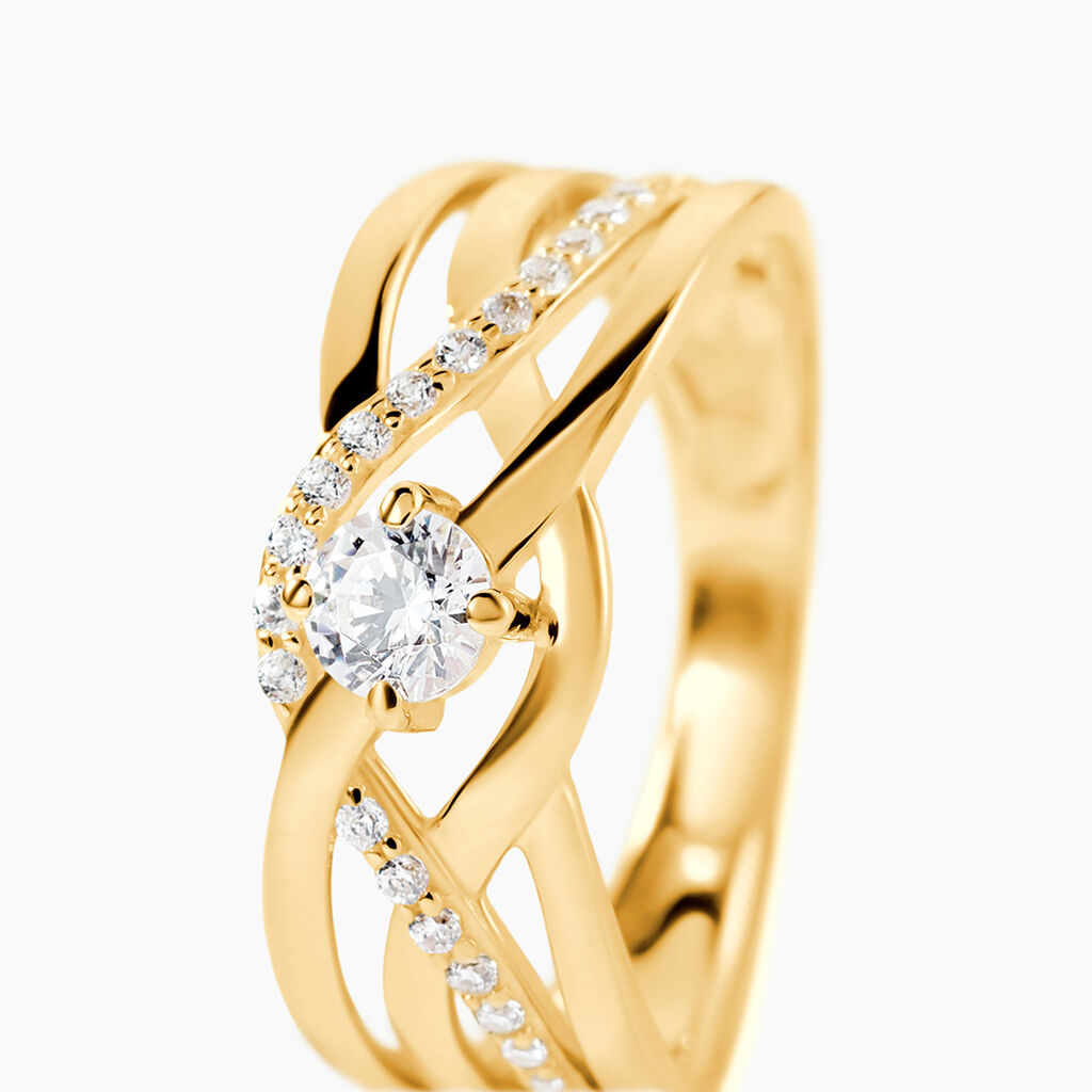 Bague Harmonia Or Jaune Oxyde De Zirconium - Bagues solitaires Femme | Histoire d&rsquo;Or