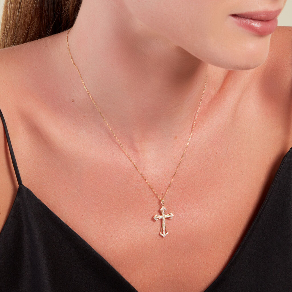 Pendentif Corneliu Or Jaune Oxyde De Zirconium - Pendentifs Communion Femme | Histoire d’Or