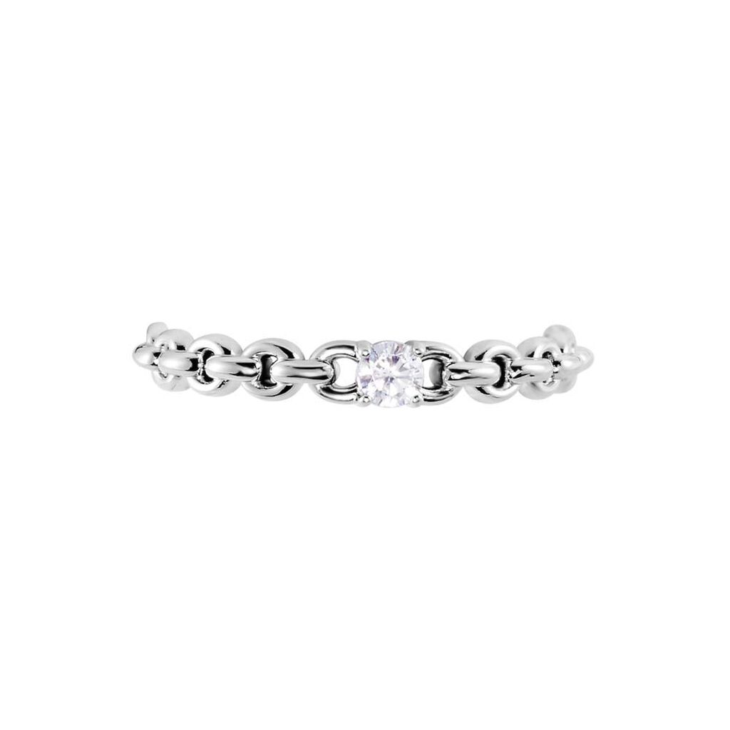 Bague Solitaire Moccus Argent Blanc Oxyde De Zirconium - Bagues solitaires Femme | Histoire d’Or