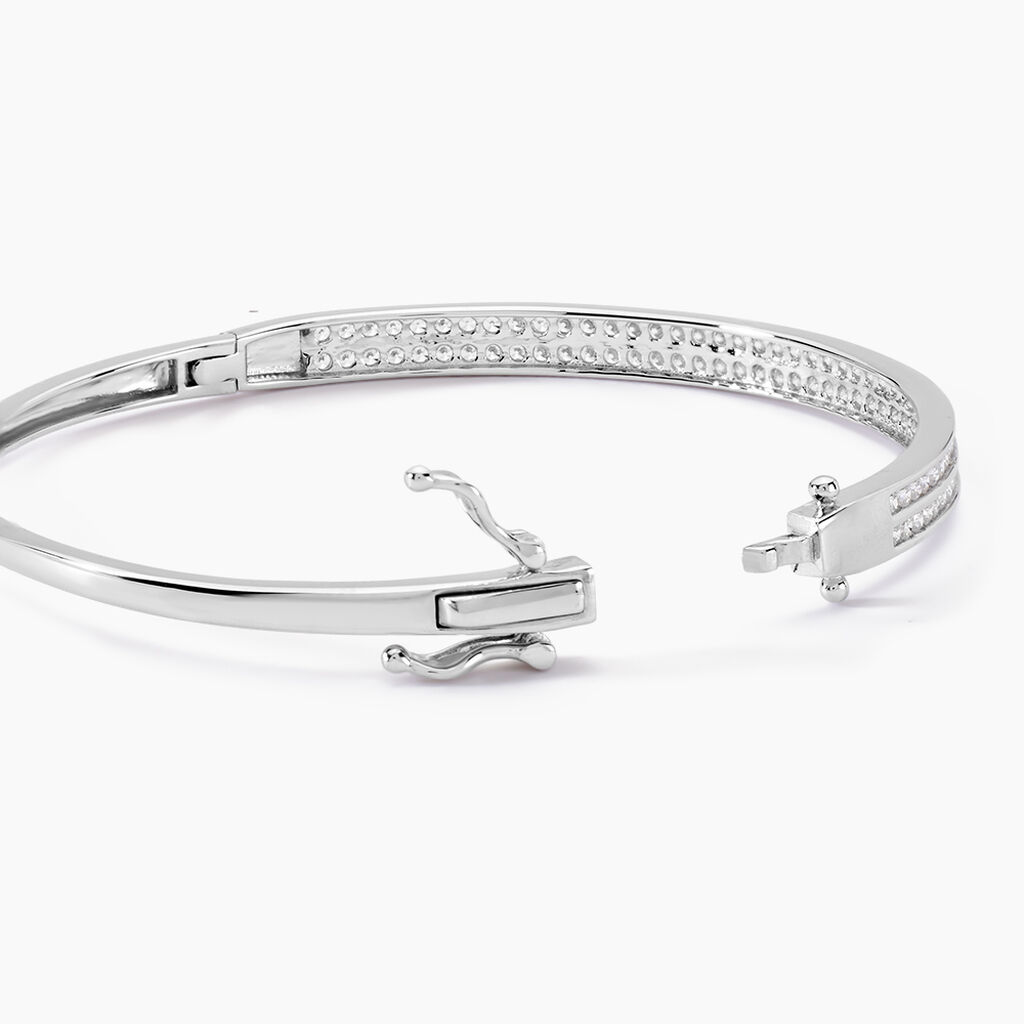 Bracelet Jonc Carinne Argent Blanc Oxyde De Zirconium - Bracelets joncs Femme | Histoire d&rsquo;Or