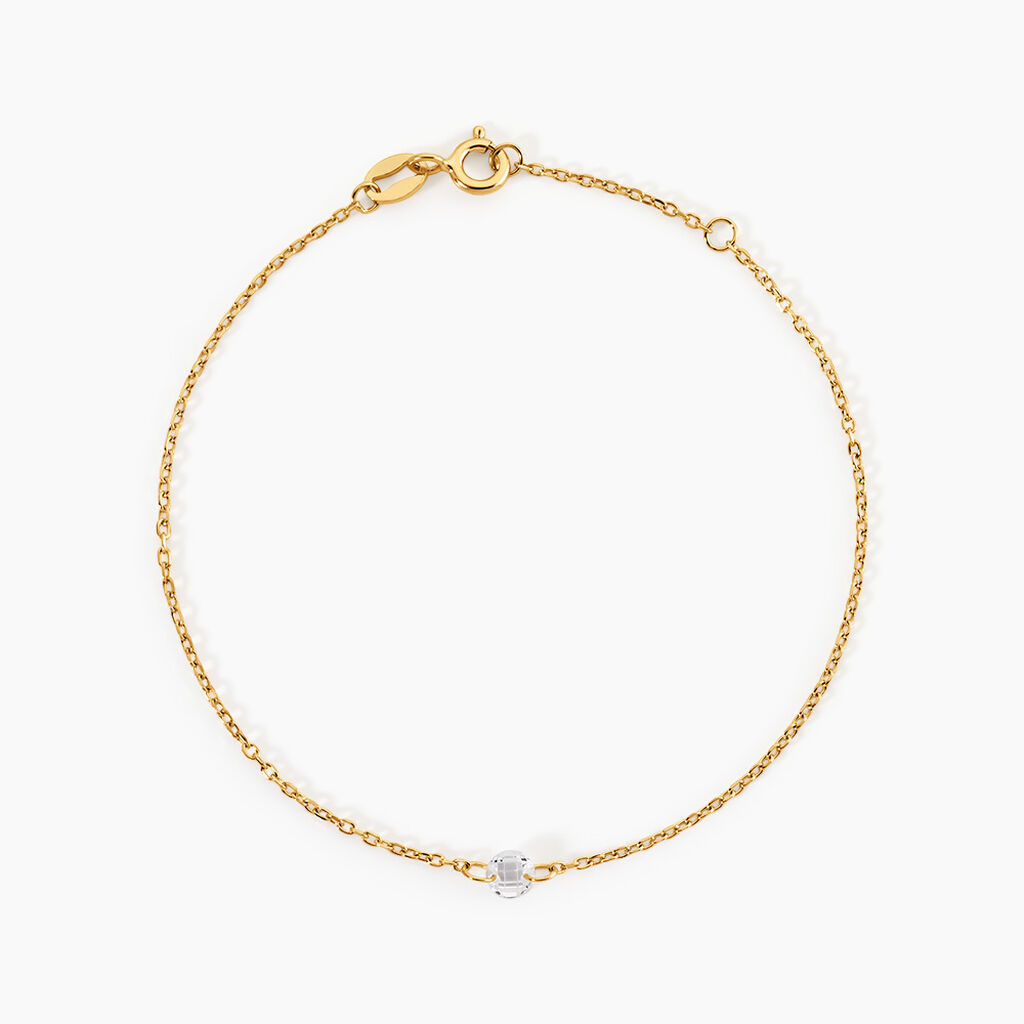 Bracelet Emilee Argent Dor&eacute; A L'Or 750/1000 Oxyde De Zirconium - Bracelets Enfant | Histoire d&rsquo;Or