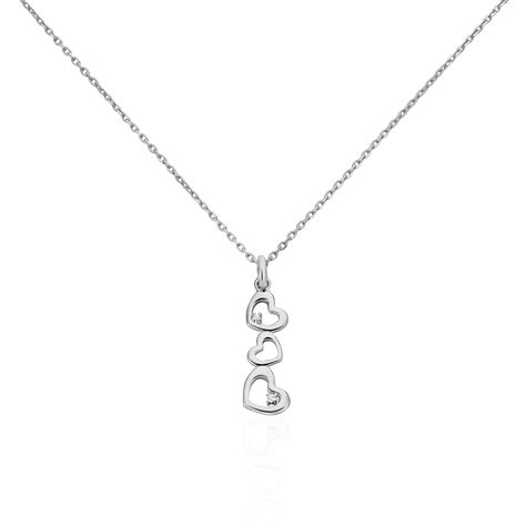 Collier Yolaine Argent Blanc Oxyde De Zirconium - Colliers Coeur Femme | Histoire d’Or