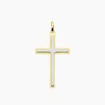 Pendentif Casey Croix Or Bicolore - Pendentifs Bapt&ecirc;me Famille | Histoire d&rsquo;Or