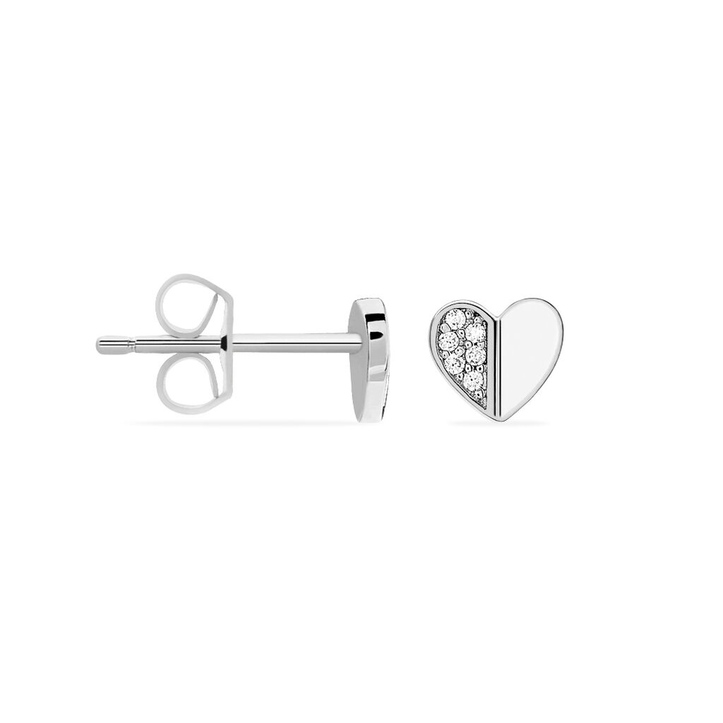Boucles D'oreilles Pendantes Natacha Argent Blanc Oxyde De Zirconium - Boucles d'oreilles fantaisie Femme | Histoire d’Or