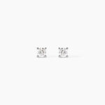 Boucles D'Oreilles Puces One Or Blanc Diamants - Boucles d'oreilles pierres pr&eacute;cieuses Femme | Histoire d&rsquo;Or