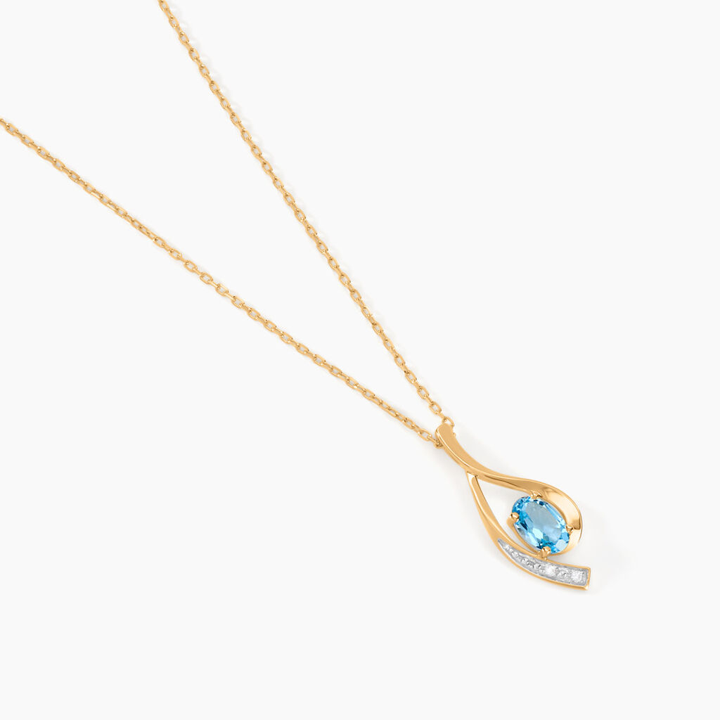 Collier Or Jaune Sagesse Topaze Oxydes De Zirconium - Colliers Femme | Histoire d&rsquo;Or