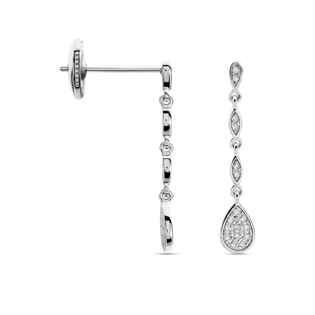 Boucles D'oreilles Pendantes Unice Or Blanc Diamant - Boucles d'oreilles pendantes Femme | Histoire d&rsquo;Or