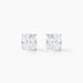 Boucles D'oreilles Puces Doreen Carre Or Blanc Oxyde De Zirconium - Clous d'oreilles Femme | Histoire d’Or