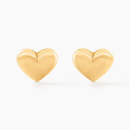 Boucles D'oreilles Puces Aricia Coeur Or Jaune - Clous d'oreilles Enfant | Histoire d’Or
